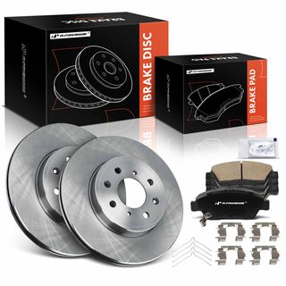 6 Pcs Front Disc Brake Rotors & Ceramic Brake Pads for Honda Fit 2015-2020 DOHC