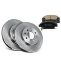 6 Pcs Front Disc Brake Rotors & Ceramic Brake Pads for 2018 Honda Fit