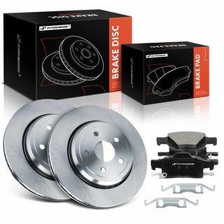 6 Pcs Rear Disc Brake Rotors & Ceramic Brake Pads for Jeep Grand Cherokee Dodge