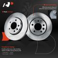 6 Pcs Rear Disc Brake Rotors & Ceramic Brake Pads for 2015 Volkswagen Transporter