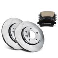 6 Pcs Rear Disc Brake Rotors & Ceramic Brake Pads for 2015 Volkswagen Transporter