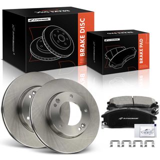 6 Pcs Front Disc Brake Rotors & Ceramic Brake Pads for Kia Sorento 2007-2009
