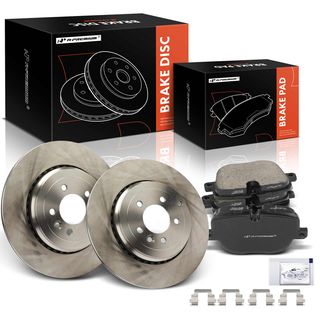 6 Pcs Rear Disc Brake Rotors & Ceramic Brake Pads for Land Rover Range Rover Sport