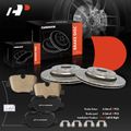 6 Pcs Rear Disc Brake Rotors & Ceramic Brake Pads for 2011 Land Rover Range Rover Sport