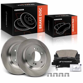 6 Pcs Rear Disc Rotors & Ceramic Brake Pads for Hyundai Sonata Kia Optima Soul