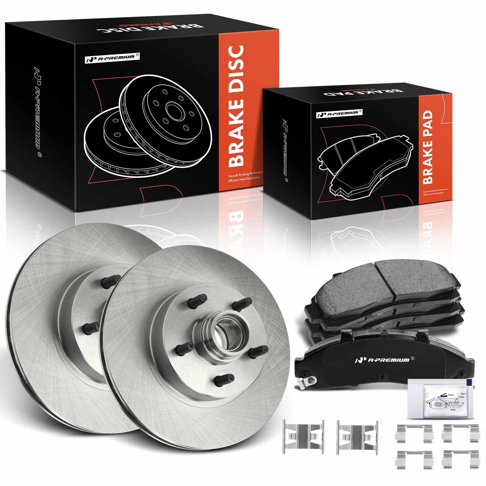 6 Pcs Front Disc Brake Rotors & Ceramic Brake Pads for 2000 Mercury Mountaineer