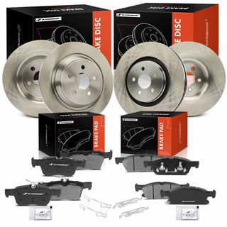 12 Pcs Front & Rear Disc Rotors & Brake Pads for Ford Edge 15-21 Lincoln MKX