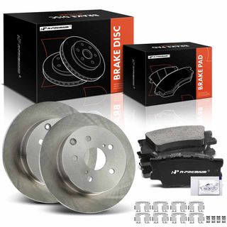 6 Pcs Rear Disc Brake Rotors & Ceramic Brake Pads for Pontiac Vibe 09-10 Toyota