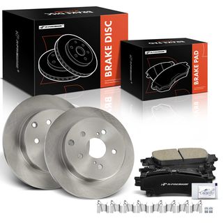6 Pcs Rear Disc Brake Rotors & Ceramic Brake Pads for Toyota Prius V 12-17 Mirai