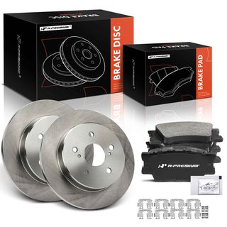 6 Pcs Rear Disc Brake Rotors & Ceramic Brake Pads for Toyota Camry 2018-2021