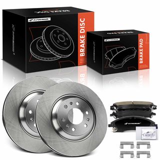 6 Pcs Front Disc Brake Rotors & Ceramic Brake Pads for Cadillac SRX 2004-2009