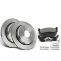 6 Pcs Rear Disc Brake Rotors & Ceramic Brake Pads for 2004 Mercury Marauder