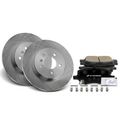 6 Pcs Rear Disc Brake Rotors & Ceramic Brake Pads for 2005 Pontiac Montana