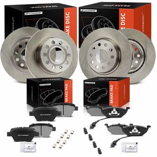 12 Pcs Front & Rear Disc Brake Rotors & Ceramic Pads for VW Jetta 2012-2013