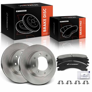 6 Pcs Front Disc Brake Rotors & Ceramic Brake Pads for Nissan NV1500 NV2500 12-21