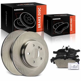 6 Pcs Rear Disc Brake Rotors & Ceramic Brake Pads for Mercedes-Benz C250 C300