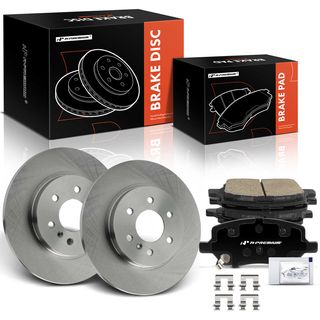 6 Pcs Rear Disc Brake Rotors & Ceramic Brake Pads for Chevy Uplander Buick