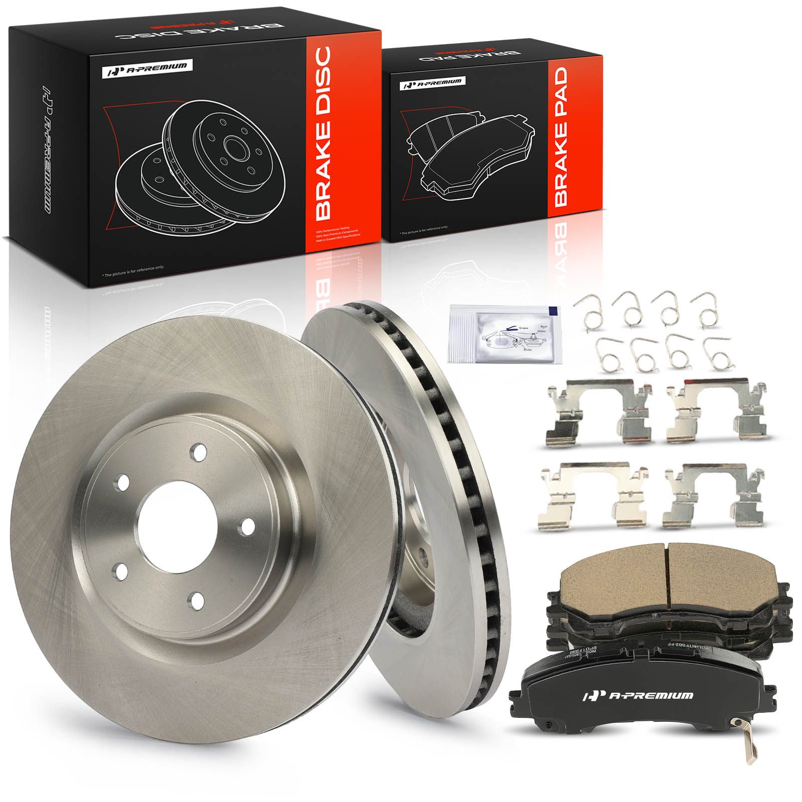 6 Pcs Front Disc Brake Rotors & Ceramic Brake Pads for 2019 INFINITI Q60