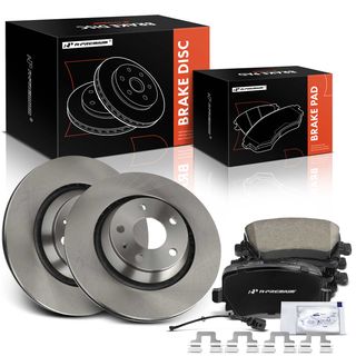 6 Pcs Rear Disc Brake Rotors & Ceramic Brake Pads for Audi TT Quattro 2008-2009