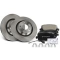 6 Pcs Rear Disc Brake Rotors & Ceramic Brake Pads for 2009 Audi TT Quattro