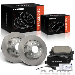 6 Pcs Rear Disc Brake Rotors & Ceramic Brake Pads for Audi A3 Volkswagen Passat