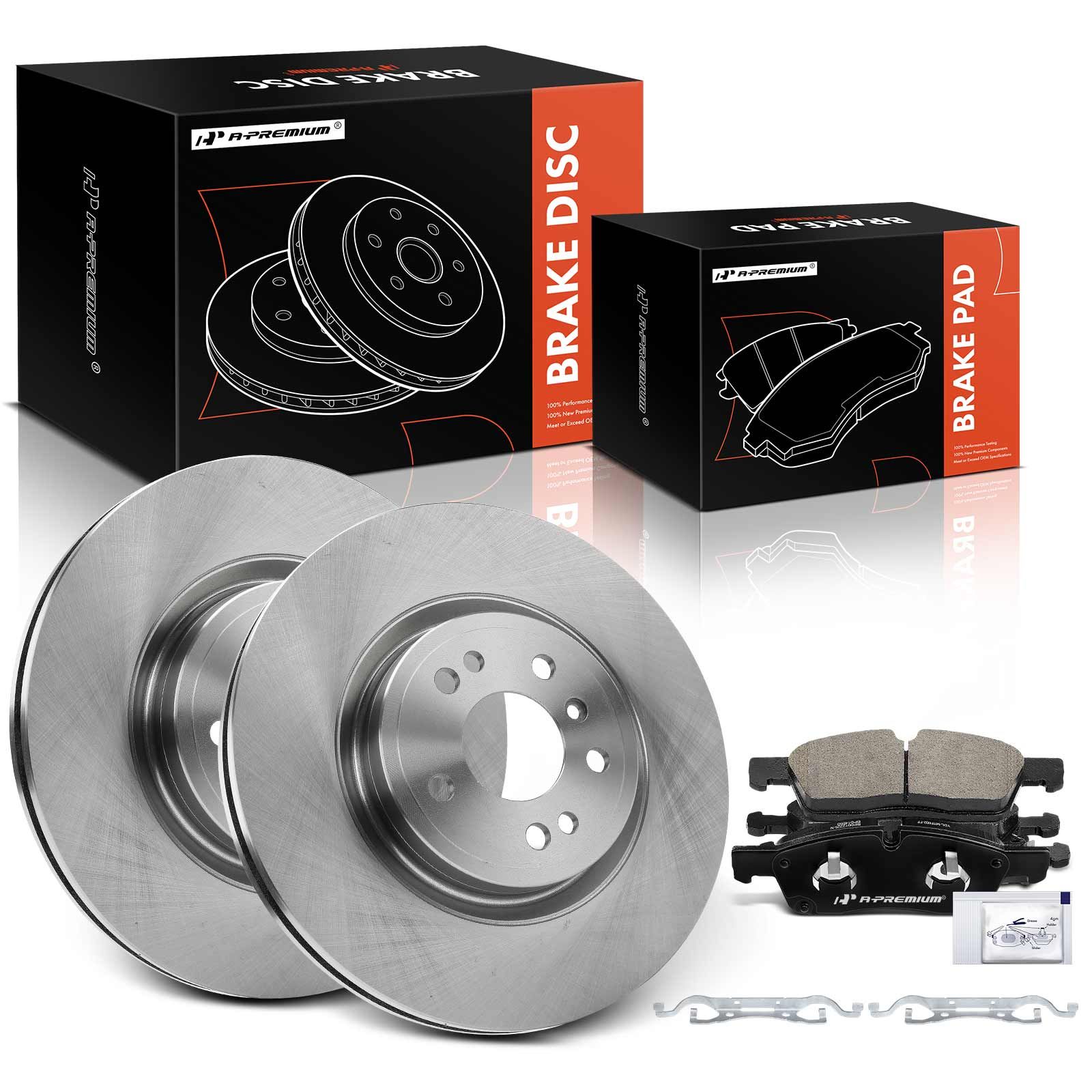 6 Pcs Front Disc Brake Rotors & Ceramic Brake Pads for 2015 Mercedes-Benz ML400