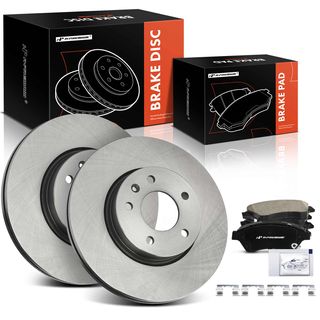 6 Pcs Front Disc Brake Rotors & Ceramic Brake Pads for Cadillac ATS 2013-2017 300mm