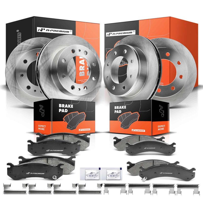 Front & Rear Disc Brake Rotors & Ceramic Brake Pads for 2006 Hummer H2