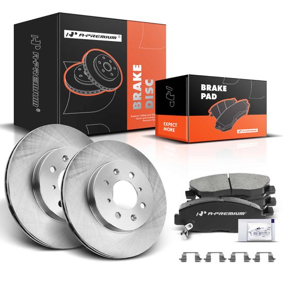 Front Disc Brake Rotors & Ceramic Brake Pads for Acura EL 97-05 Honda Civic
