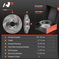 Front Disc Brake Rotors & Ceramic Brake Pads for Honda CR-V Odyssey Acura RL TL