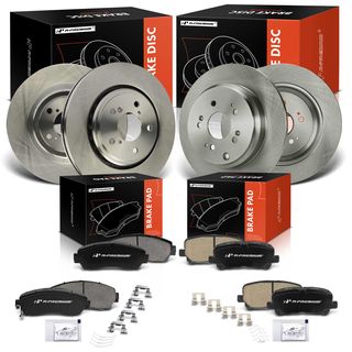 12 Pcs Front & Rear Disc Brake Rotors & Ceramic Brake Pads for Honda Odyssey