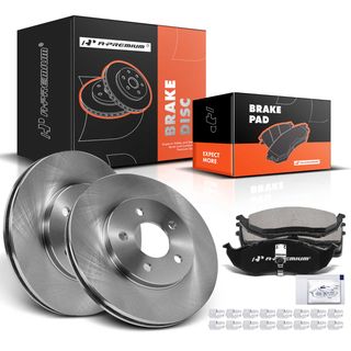 Front Disc Brake Rotors & Ceramic Brake Pads for Dodge Caravan 96-00 Chrysler