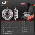 8 Pcs Rear Disc Brake Rotor & Pads + Hub Bearing for Acura RDX 13-15 Honda CR-V AWD