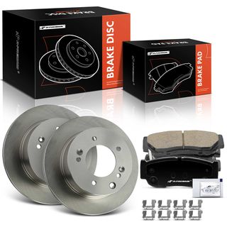 6 Pcs Rear Disc Brake Rotors & Ceramic Brake Pads for Kia Sorento 2003-2006 V6 3.5L