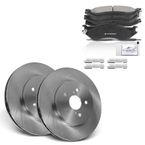 Front Disc Brake Rotors & Ceramic Brake Pads for Dodge Ram 1500 2000-2001 4WD