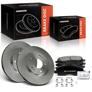 6 Pcs Front Disc Brake Rotors & Ceramic Brake Pads for Chrysler Dodge Mitsubishi