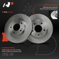 6 Pcs Front Disc Brake Rotors & Ceramic Brake Pads for 2005 Mitsubishi Lancer