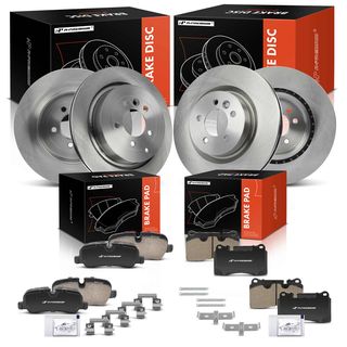 12 Pcs Front & Rear Disc Brake Rotors & Ceramic Brake Pads for Land Rover Range Rover Sport