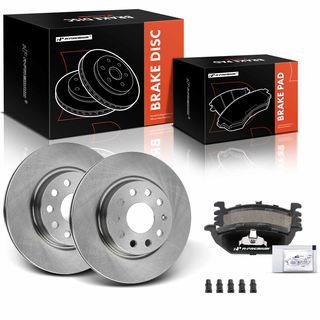 6 Pcs Front Disc Brake Rotors & Ceramic Brake Pads for Volkswagen Jetta 2011-2013