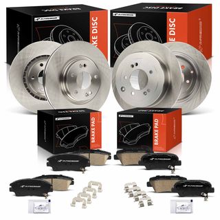 12 Pcs Front & Rear Disc Brake Rotors & Ceramic Brake Pads for Hyundai Tucson Kia