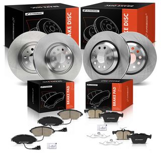 12 Pcs Front & Rear Disc Rotors & Ceramic Brake Pads for Audi S3 2015-2020 VW