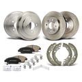 Front Disc Rotors & Pads & Rear Drums & Shoes for 2015 Honda Fit