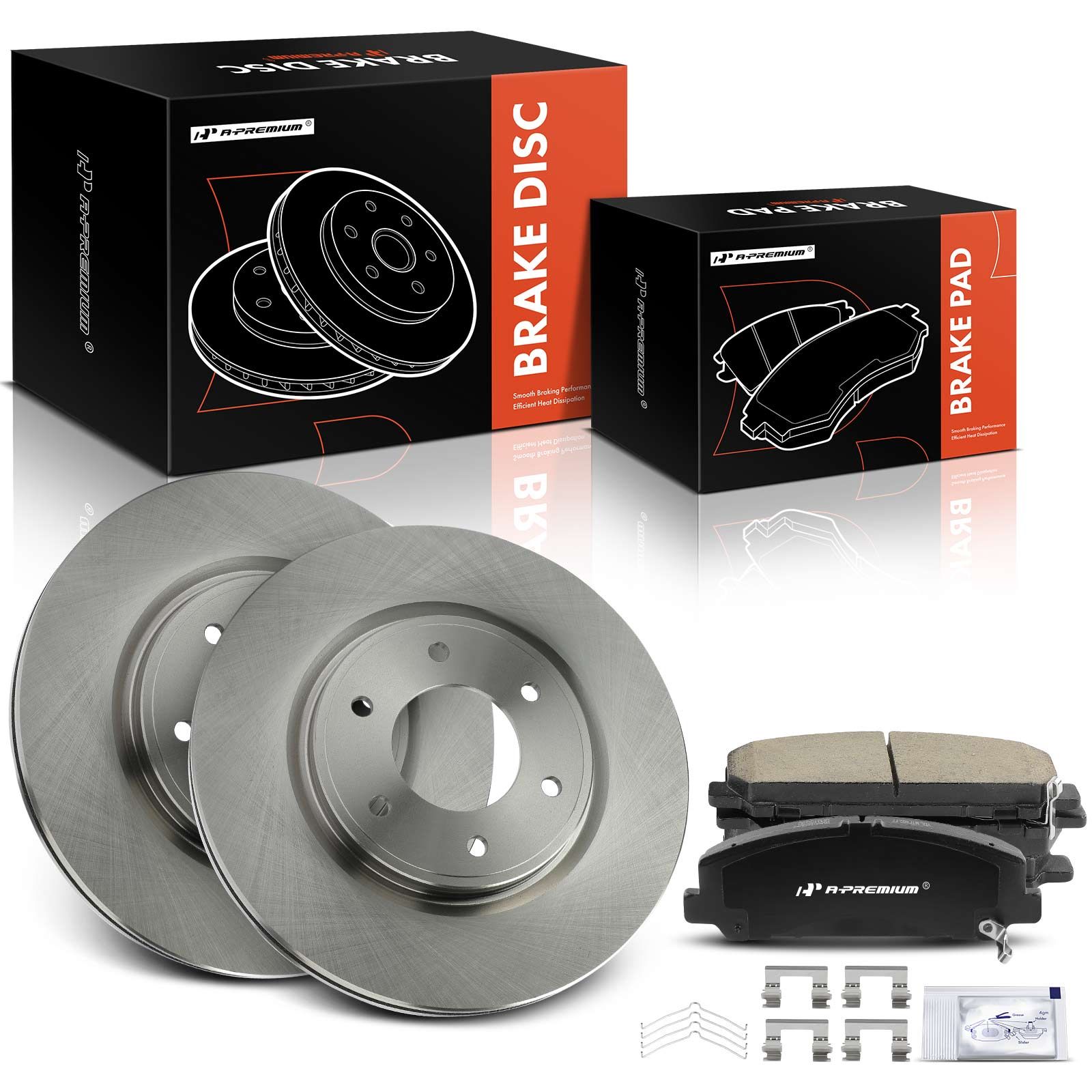 6 Pcs Front Disc Brake Rotors & Ceramic Brake Pads for 2012 Nissan TITAN