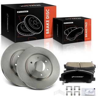 6 Pcs Front Disc Brake Rotors & Ceramic Brake Pads for INFINITI QX56 2007-2010