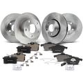 12 Pcs Front & Rear Disc Brake Rotors & Ceramic Brake Pads for 2004 Volkswagen Passat