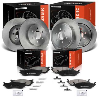 12 Pcs Front & Rear Disc Rotors & Brake Pads for Dodge Durango 2003