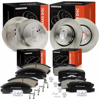 12 Pcs Front & Rear Disc Brake Rotors & Brake Pads for Mitsubishi Lancer 09-15