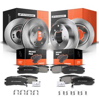 Front & Rear Disc Brake Rotors & Ceramic Brake Pads for Chrysler Sebring Dodge