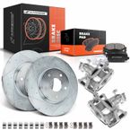 Rear Drilled Brake Rotors & Pads + Brake Calipers for Dodge Journey 2012-2018
