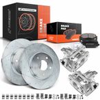 Rear Drilled Brake Rotors & Pads + Brake Calipers for Dodge Grand Caravan Ram